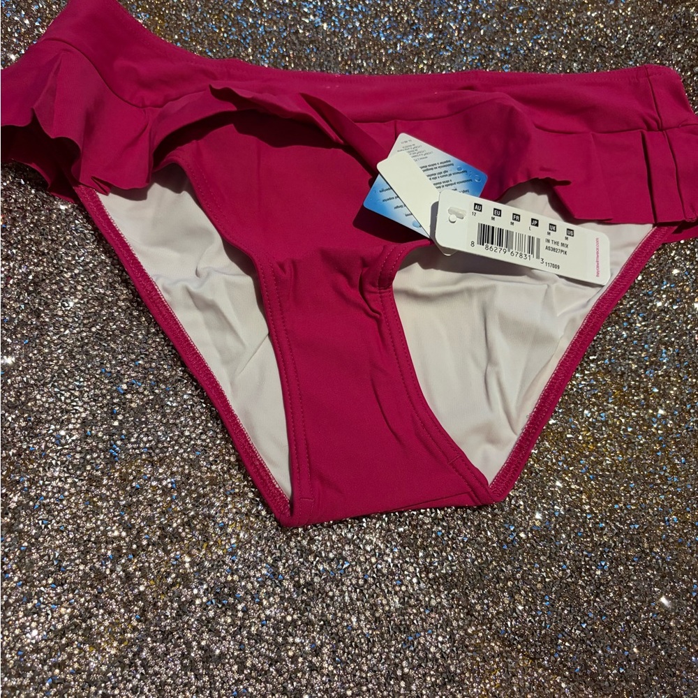 Vibrant Pink Ruffle Bikini Bottom
